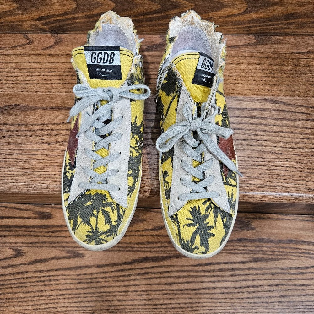 Golden Goose Deluxe Brand Francy Yellow Palm high top sneakers